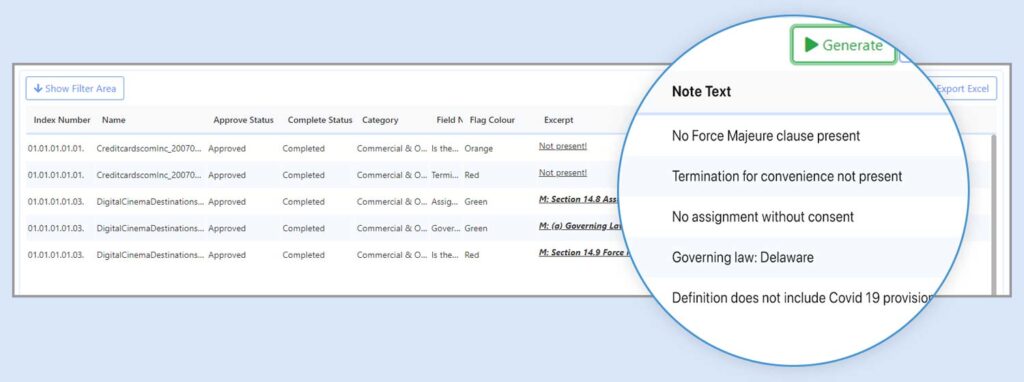 Smart Summaries Flags and & Notes report